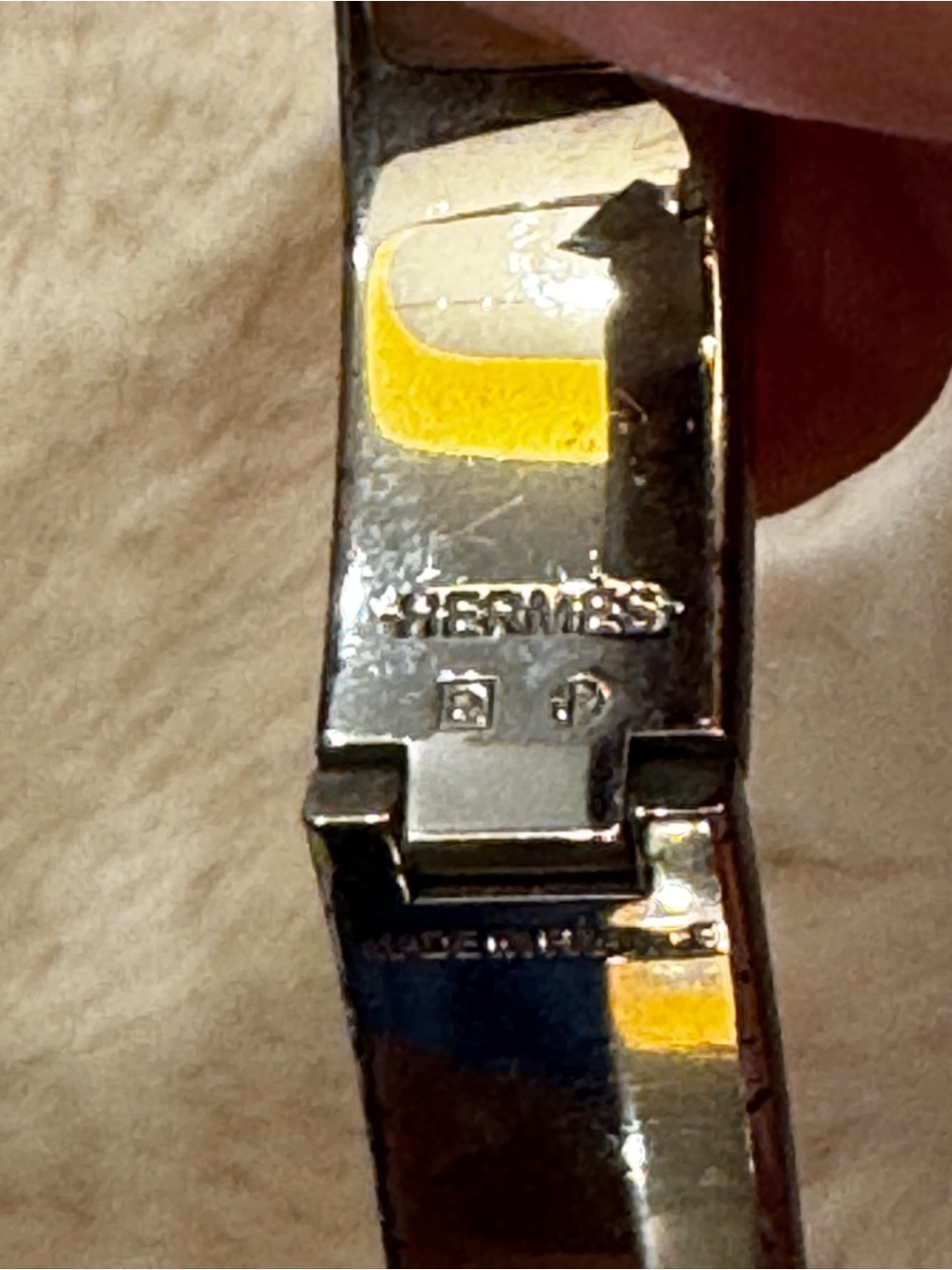 Hermes women’s Clic H Bracelet in blue and Silver, GM size with Hermes bag & box - Picture 7 of 10